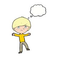 cartoon excited boy with thought bubble N133