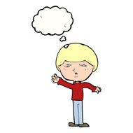 cartoon mean man with thought bubble N17