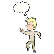 cartoon man pointing with thought bubble N170