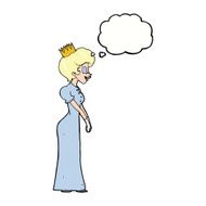 cartoon princess with thought bubble N30