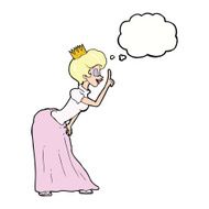 cartoon princess with thought bubble N32