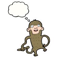cartoon monkey with thought bubble N28