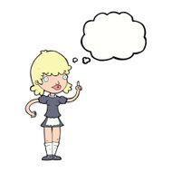 cartoon maid with thought bubble N35