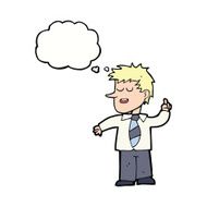 cartoon man with good idea thought bubble N18