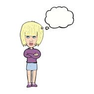 Cartoon Annoyed Woman With Thought Bubble N162