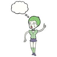 cartoon halloween girl with thought bubble N18