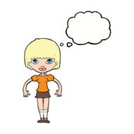 cartoon girl with thought bubble N18