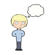 cartoon worried man with thought bubble N84