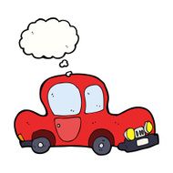 cartoon car with thought bubble N36