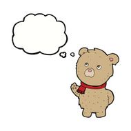 cartoon teddy bear with thought bubble N58