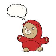 cartoon teddy bear with thought bubble N59
