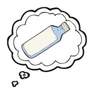 cartoon water bottle with thought bubble N2