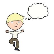 cartoon excited man with thought bubble N61