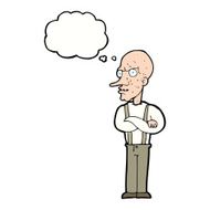 cartoon mean old man with thought bubble N8