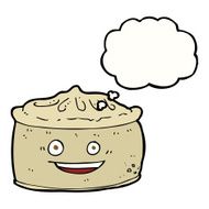 cartoon pie with thought bubble