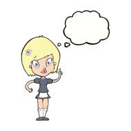 cartoon pretty maid with thought bubble N9