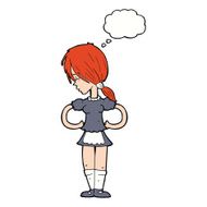 cartoon waitress with thought bubble N27