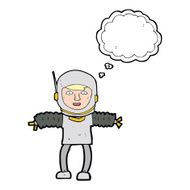 cartoon astronaut with thought bubble N106