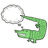cartoon crocodile with thought bubble N37