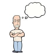 cartoon angry man with mustache thought bubble N8