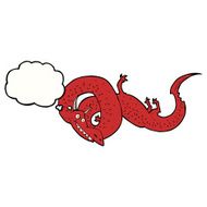 cartoon chinese dragon with thought bubble N8