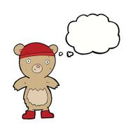 cartoon teddy bear with thought bubble N60