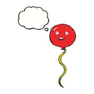 cartoon party balloon with thought bubble