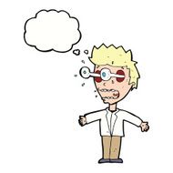 cartoon staring man with thought bubble N15