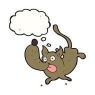 cartoon funny dog with thought bubble N9