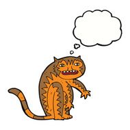 cartoon tiger with thought bubble N5
