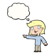 cartoon pointing person with thought bubble N8