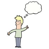 cartoon man with idea thought bubble N96