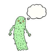 cartoon spooky ghost with thought bubble N43