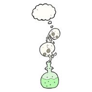 cartoon potion with thought bubble