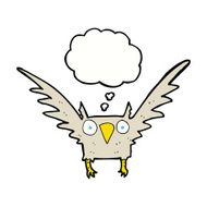 cartoon owl with thought bubble N56
