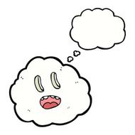 cartoon spooky cloud with thought bubble N5