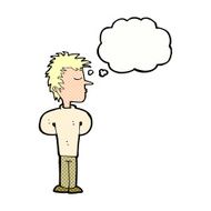 cartoon man ignoring with thought bubble N9