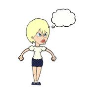 Cartoon Annoyed Woman With Thought Bubble N163