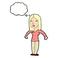 Cartoon Annoyed Woman With Thought Bubble N164
