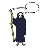 death cartoon with thought bubble N10