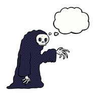 cartoon spooky halloween costume with thought bubble N16