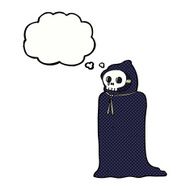 cartoon spooky halloween costume with thought bubble N17