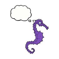 cartoon sea horse with thought bubble N19
