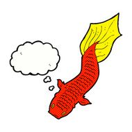 cartoon fish with thought bubble N80