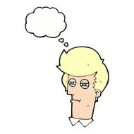 cartoon man with narrowed eyes thought bubble N10