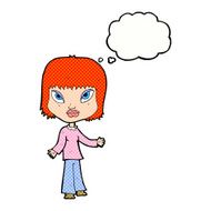 cartoon woman with open arms thought bubble N91