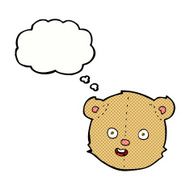 cartoon teddy bear head with thought bubble N6