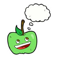 cartoon apple with thought bubble N32
