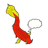 cartoon fish with thought bubble N82