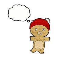 cartoon funny teddy bear with thought bubble N11